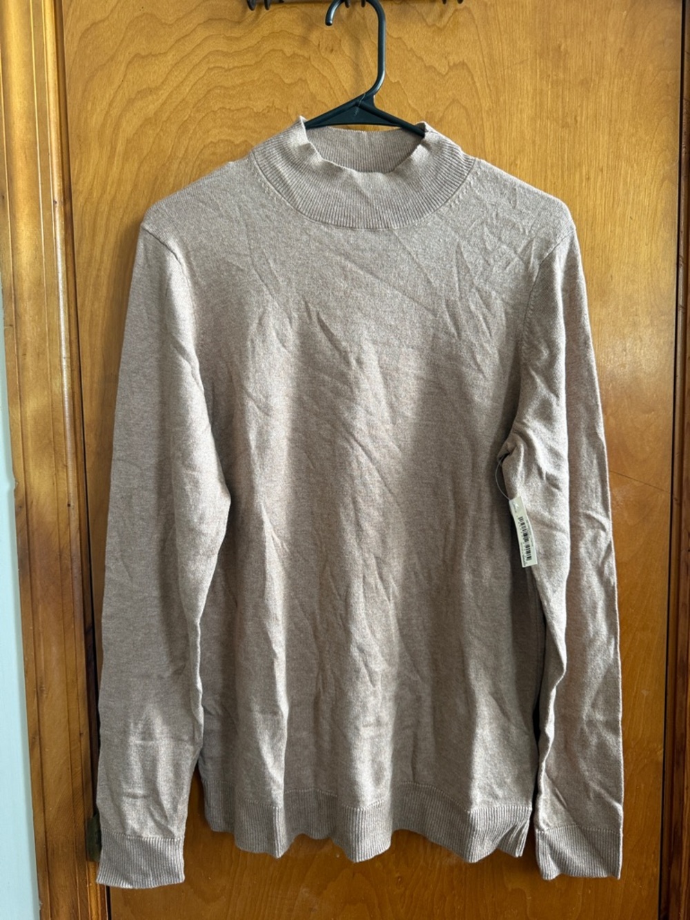 Amazon Essentials Women's Taupe Mock Neck Sweater